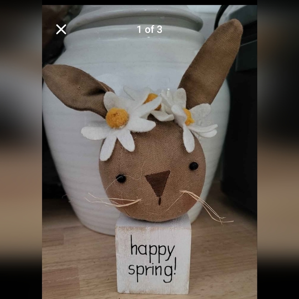 Brown Bunny Decor with Flowers